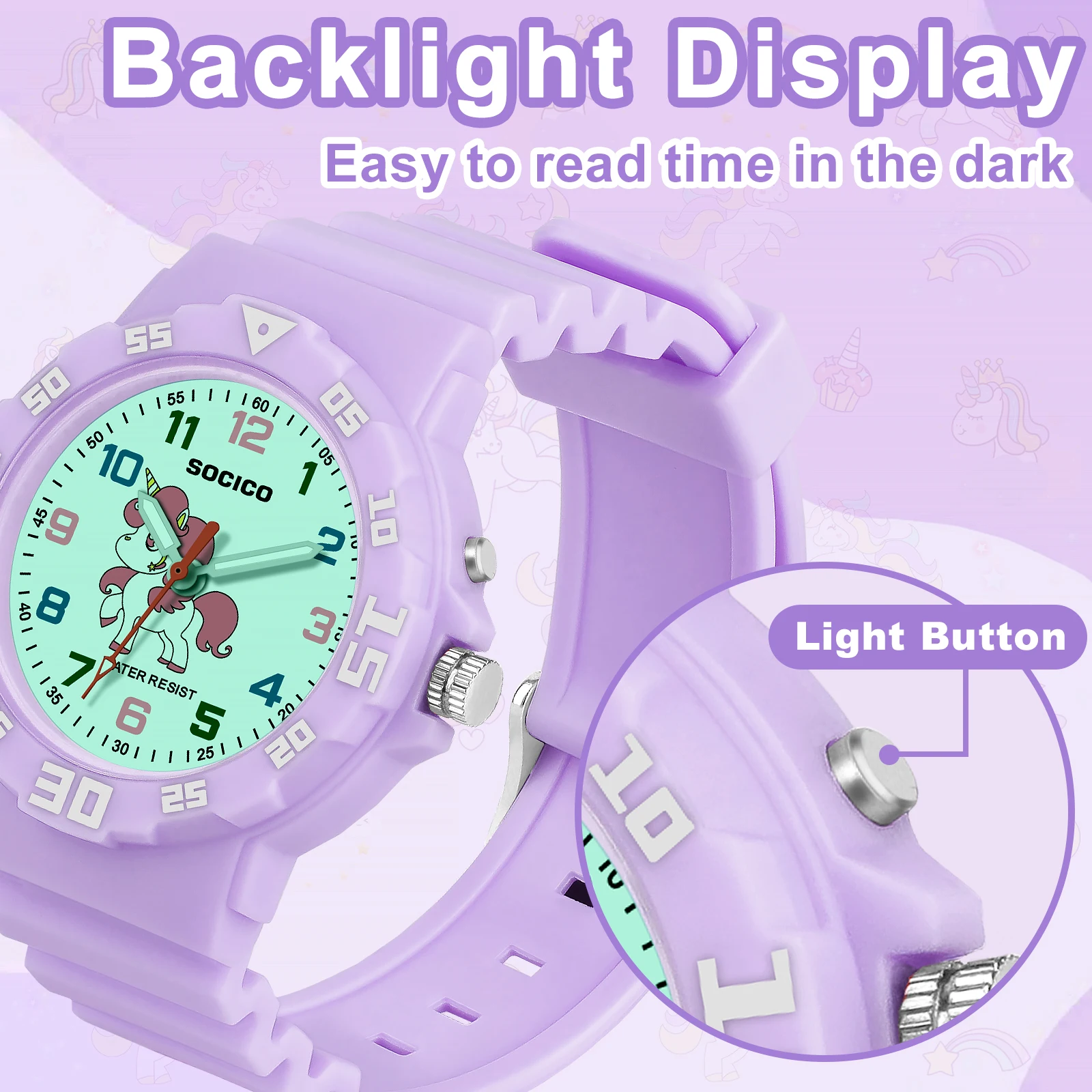 SOCICO Kids Watches for Boys Girls Kids Analog Watches Learning