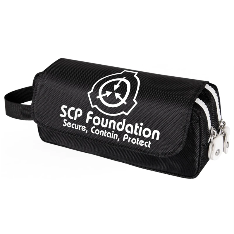 SCP Foundation Pencil Case Canvas Pencilcase School Pen Case