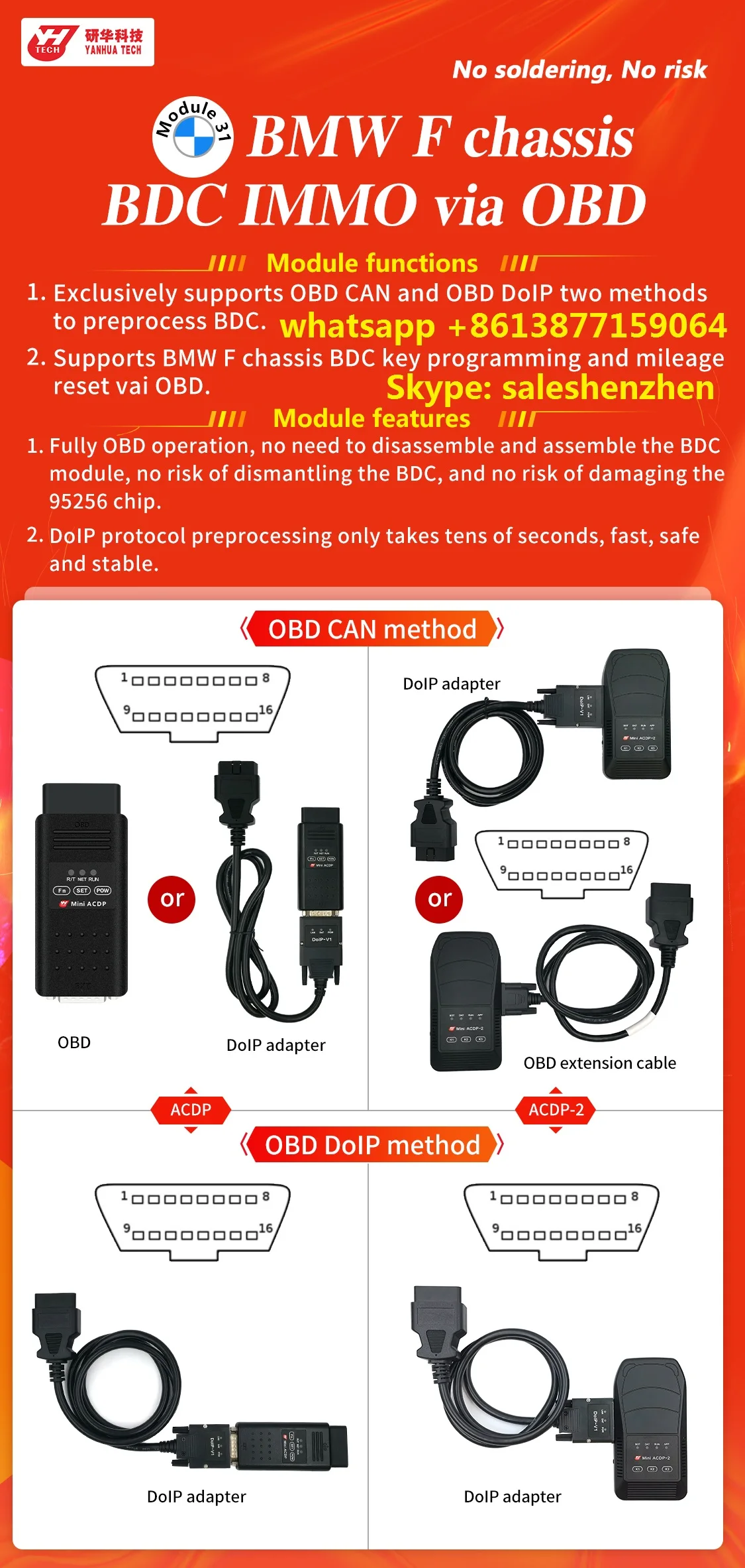 Yanhua ACDP module 31 with A501 license for BMW F chassis BDC OBD adding key all-key-lost mileage reset 3