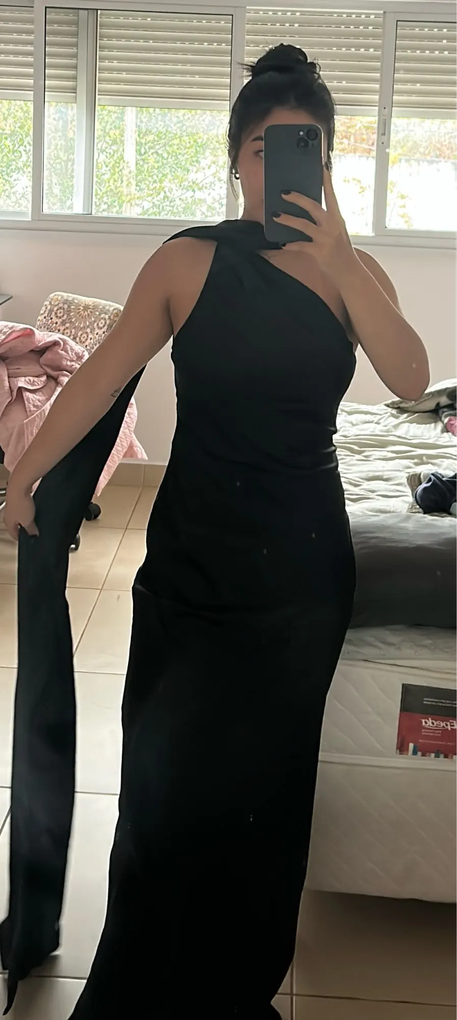 Elegant Backless Satin Ribbon Gown for Summer Events photo review