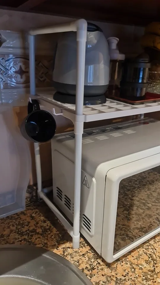 Multi-Layer Kitchen Storage Rack Condiment Organizer Shelf Microwave Shelf photo review