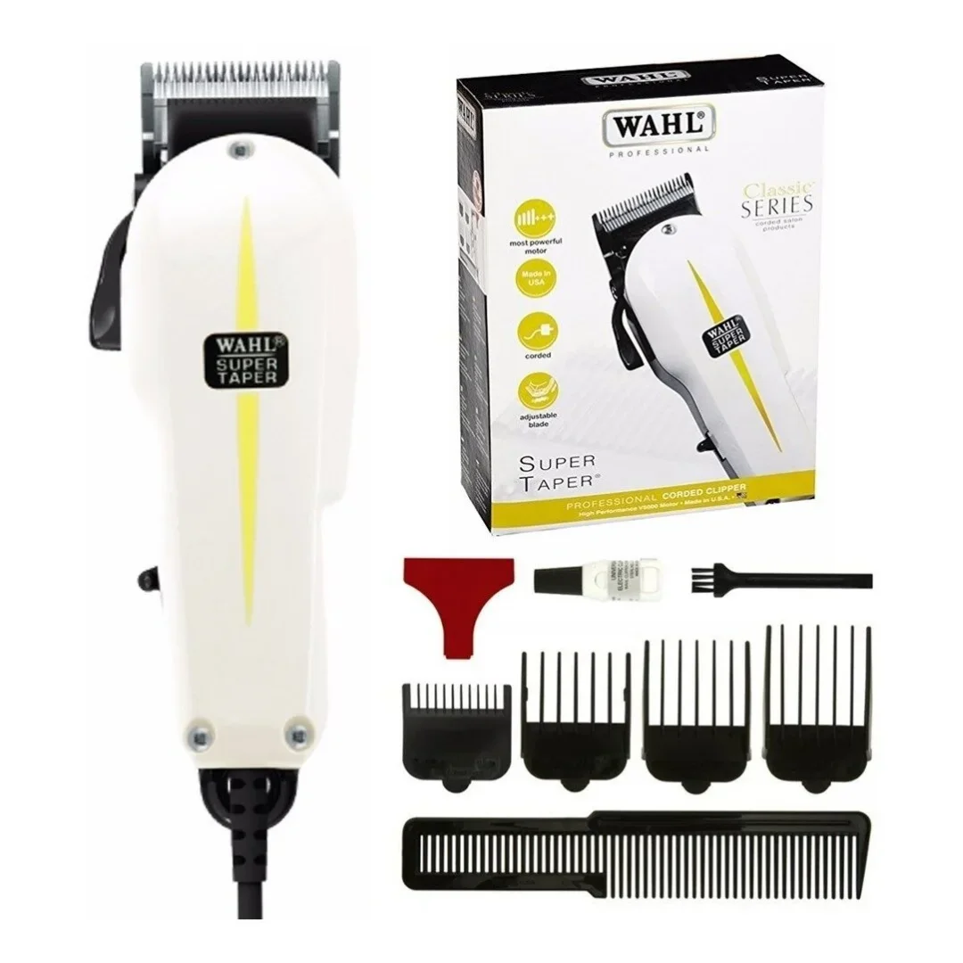 Wahl Professional Super Taper Hair Clipper with Full Power and V5000 Electromagnetic Motor for Professional Barbers and Stylists Model 8400