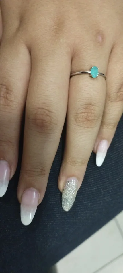 Silver tourmaline ring