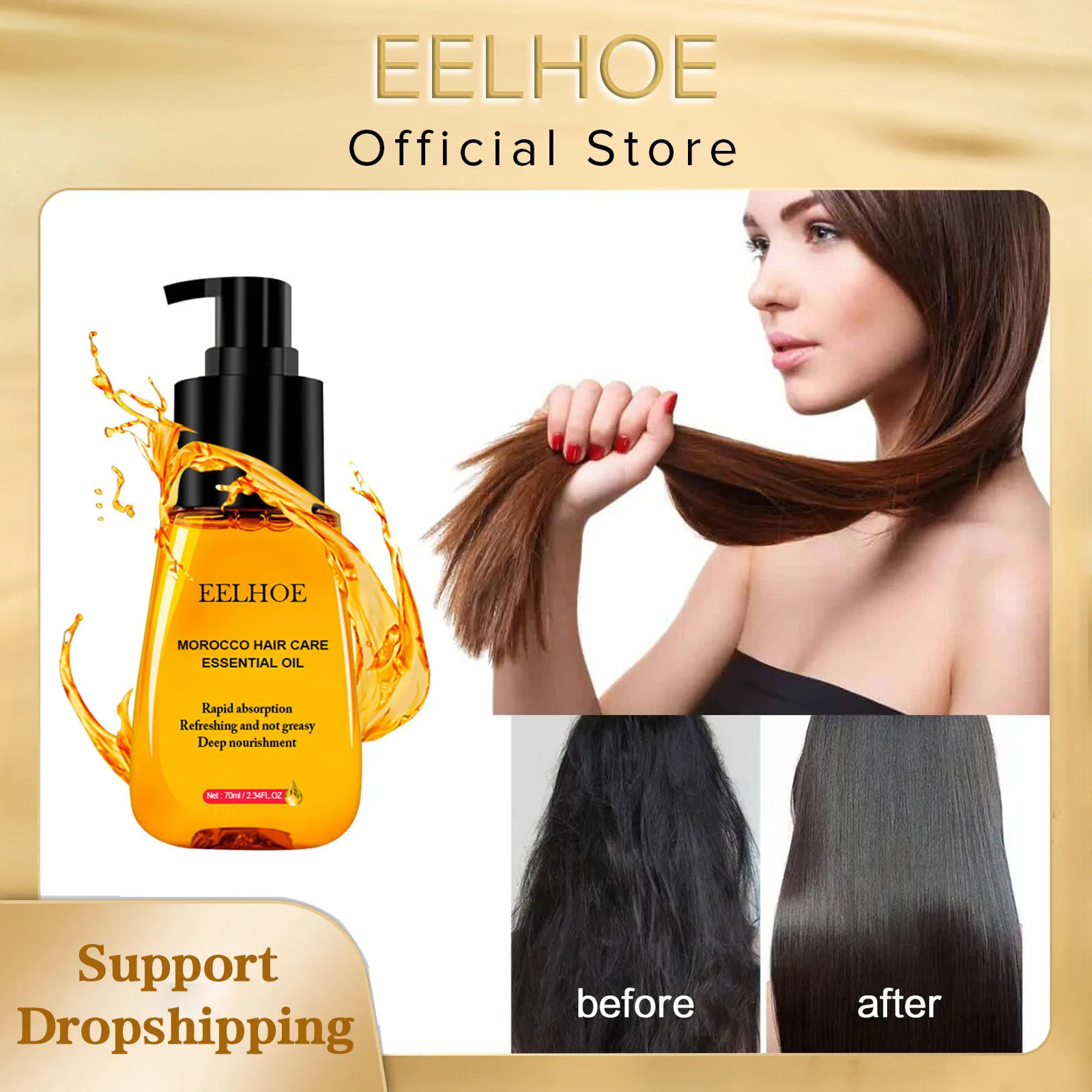 

Eelhoe Hair Booster Essential Oil Repair and Improve Dry Frizz Moisturizing Wash-free Silky Care Maintenance for Curly Wavy Hair