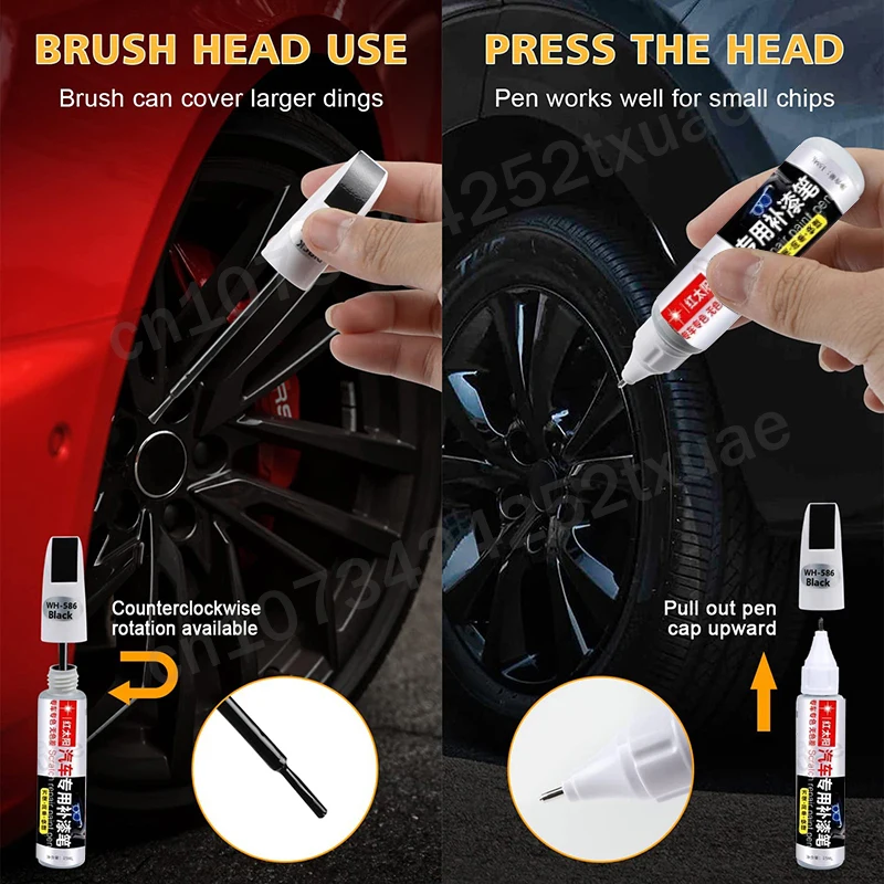 Car Wheel Scratch Repair Pen for Tesla Model 3 Y X S Black Rim Touch-Up Paint Remover Matte Black Paint Care Accessories