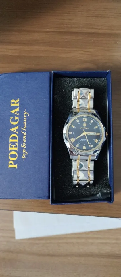 POEDAGAR Top Luxury Men Quartz Watch Waterproof Luminous Stainless Steel photo review