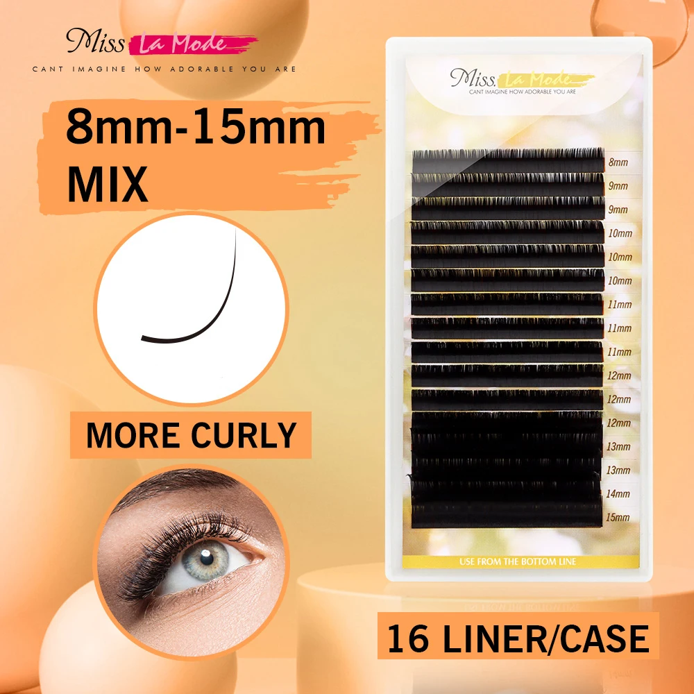 

MILAMOD 16Rows Classical Eyelash Extension False Individual Lashes Hand Made Faux Mink Eyelashes for Extensions