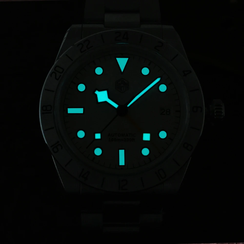 San Martin 남성용 비즈니스 드레스 시계, NH34 39mm BB GMT 럭셔리 시계, 자동 기계식 사파이어 날짜, Windows BGW9