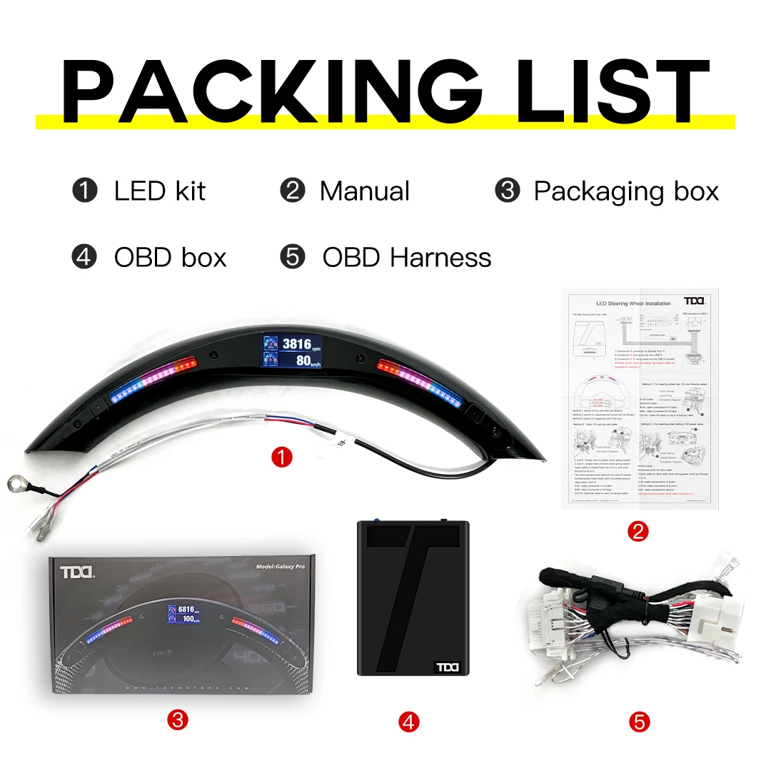 LED ディスプレイ ステアリング ホイール キット ユニバーサル使用 ICF