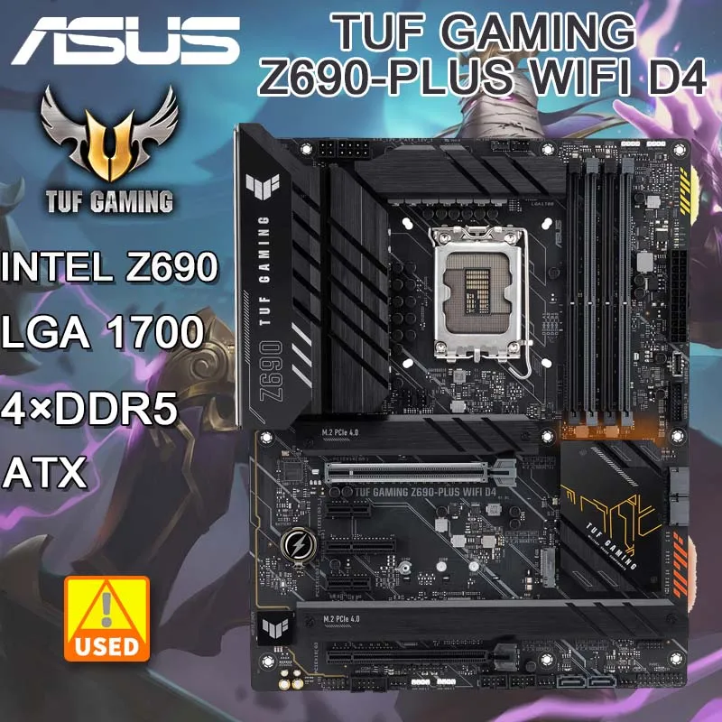 Scheda Madre Lga 1700 Asus Tuf Gaming Z690-Plus Wifi D4 Ddr4 Intel Z690 Supporto Per 12Th Gen Core I7-13700 I5-13400 Cpu Pci-E 5.0