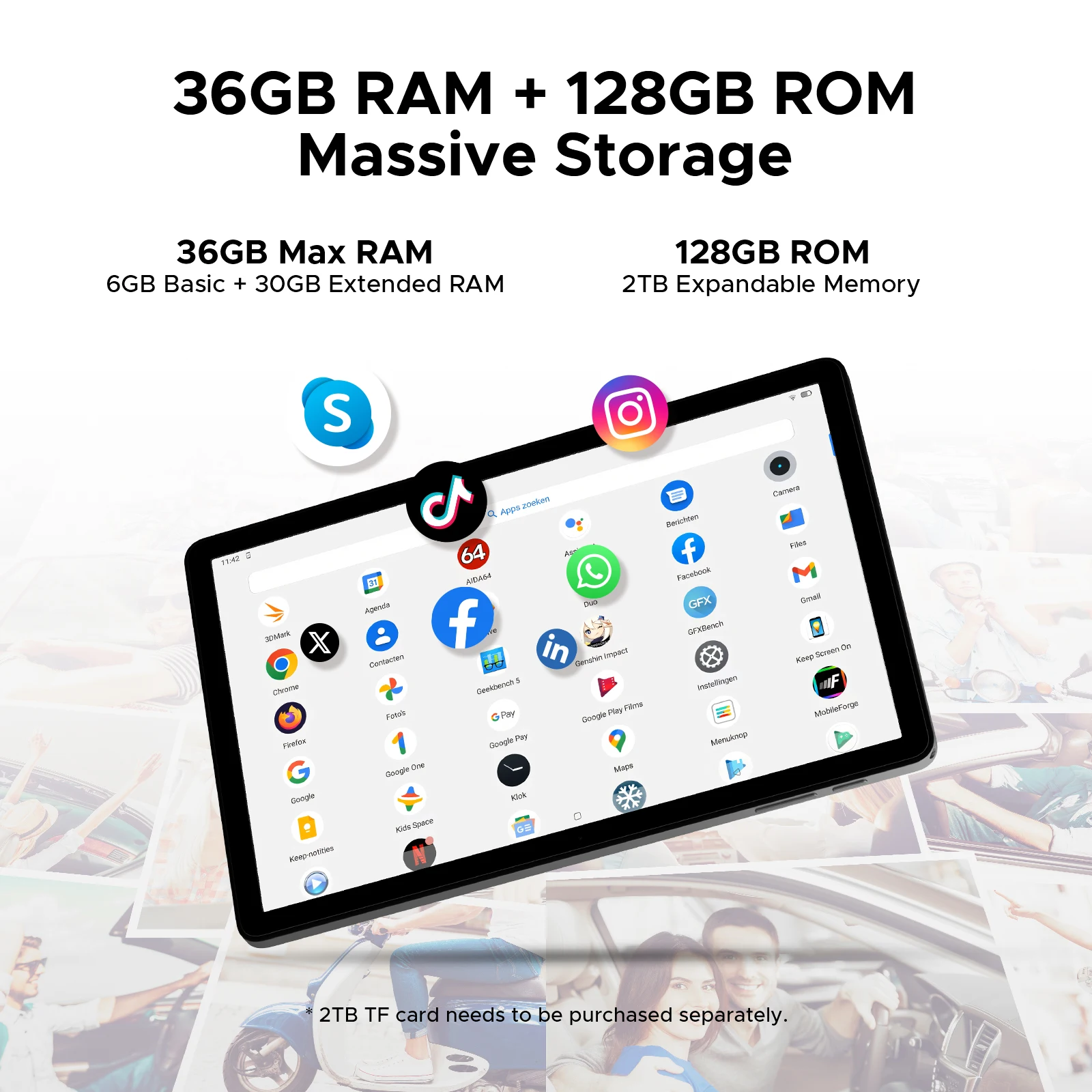 DOOGEE Tab A9 Pro+ Tablet PC Android 16 Dual Speakers 11'' Screen 30GB (6GB+24GB) 128GB 8580mAh Battery Widevine L1 Smart Pad 4