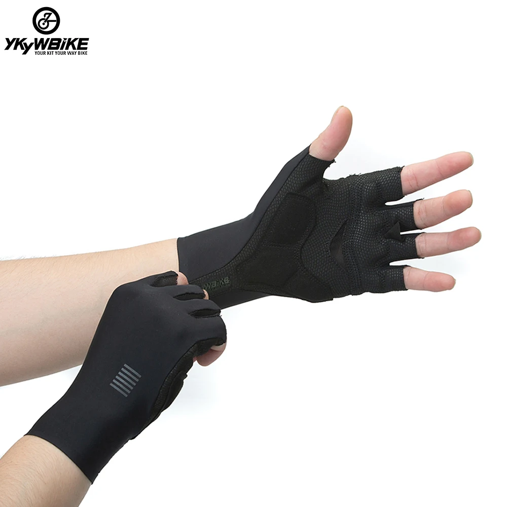 

YKYWBIKE Cycling Gloves MTB Bike Gloves Sports Half Finger Bicycle Goves Men Women Breathable Shockproof Gloves