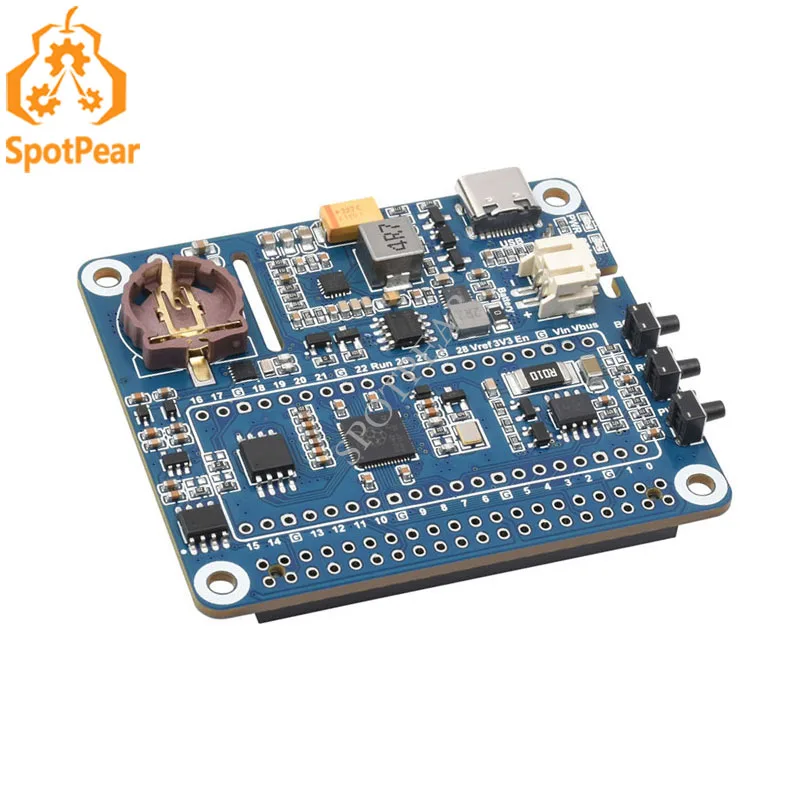 

Raspberry Pi 3B/4B/ZERO to pico onboard RP2040 RTC also power control UPS board