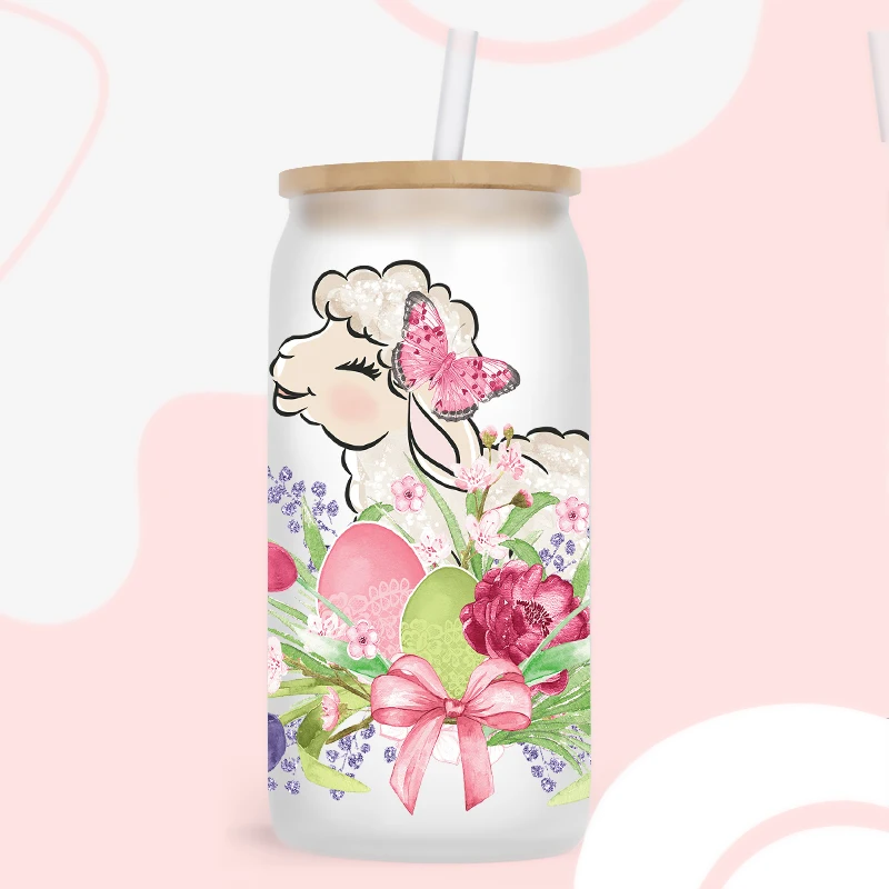 UV DTF Western RAM Animal Alpaca Printed Stickers For 16oz Libbey Glasses Wraps Bottles Cup Can D4710