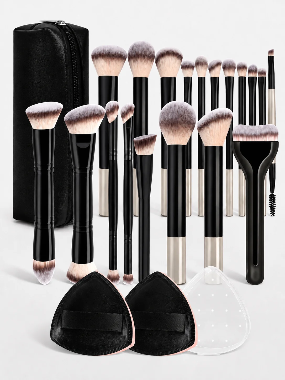 Professional Makeup Brush Set - Soft Foundation, Blush, Powder, Eyeshadow & Mascara Brushes, Cosmetic Essentials