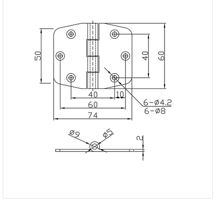 Description Picture 5 of itemIndustrial Equipment Stainless Steel 304 Hinge for Electrical Control Boxes and Oven Doors Trapezoidal Hinge