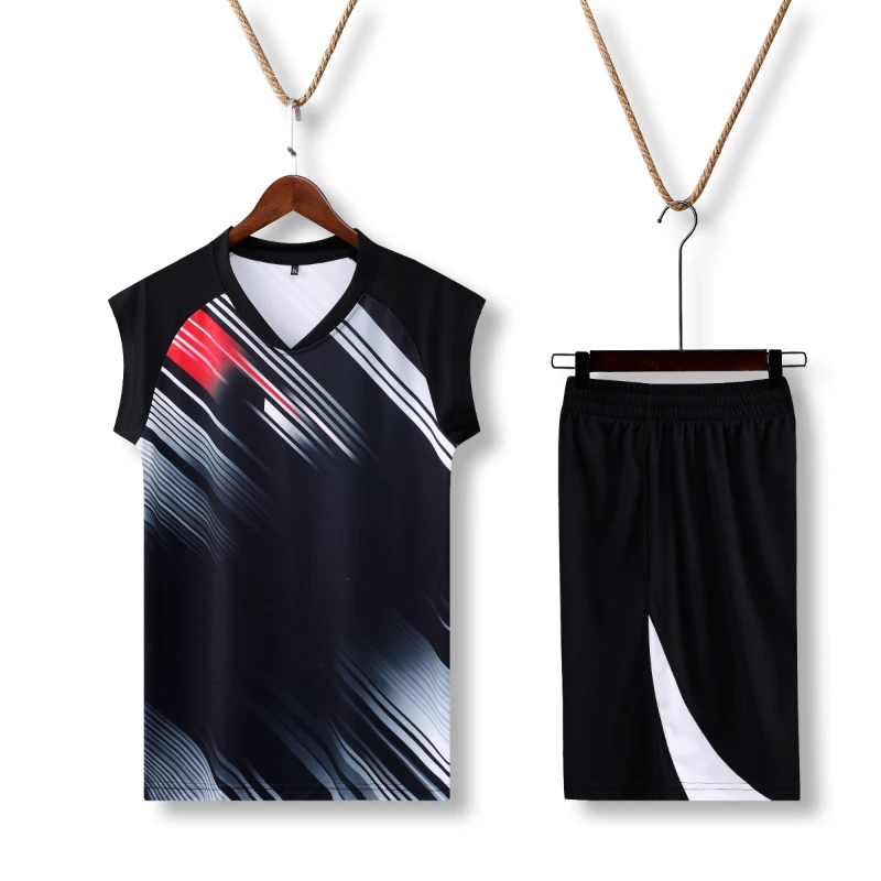 Volleyball Sleeveless Set Men Table Tennis Badminton Ping Pong Breathable Polyester Tank Top Uniform Training Sportwear