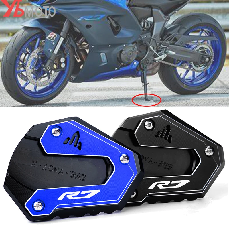 

Motorcycle Accessories Side Stand Extension Foot Kickstand Enlarge Support Plate For YAMAHA R7 YZFR7 YZF-R7 YZF R7 2021 2022