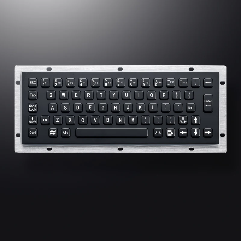 

65 клавиш в черном цвете для самообслуживания киоска Антивандальная Панель Крепление промышленная металлическая клавиатура из нержавеющей стали