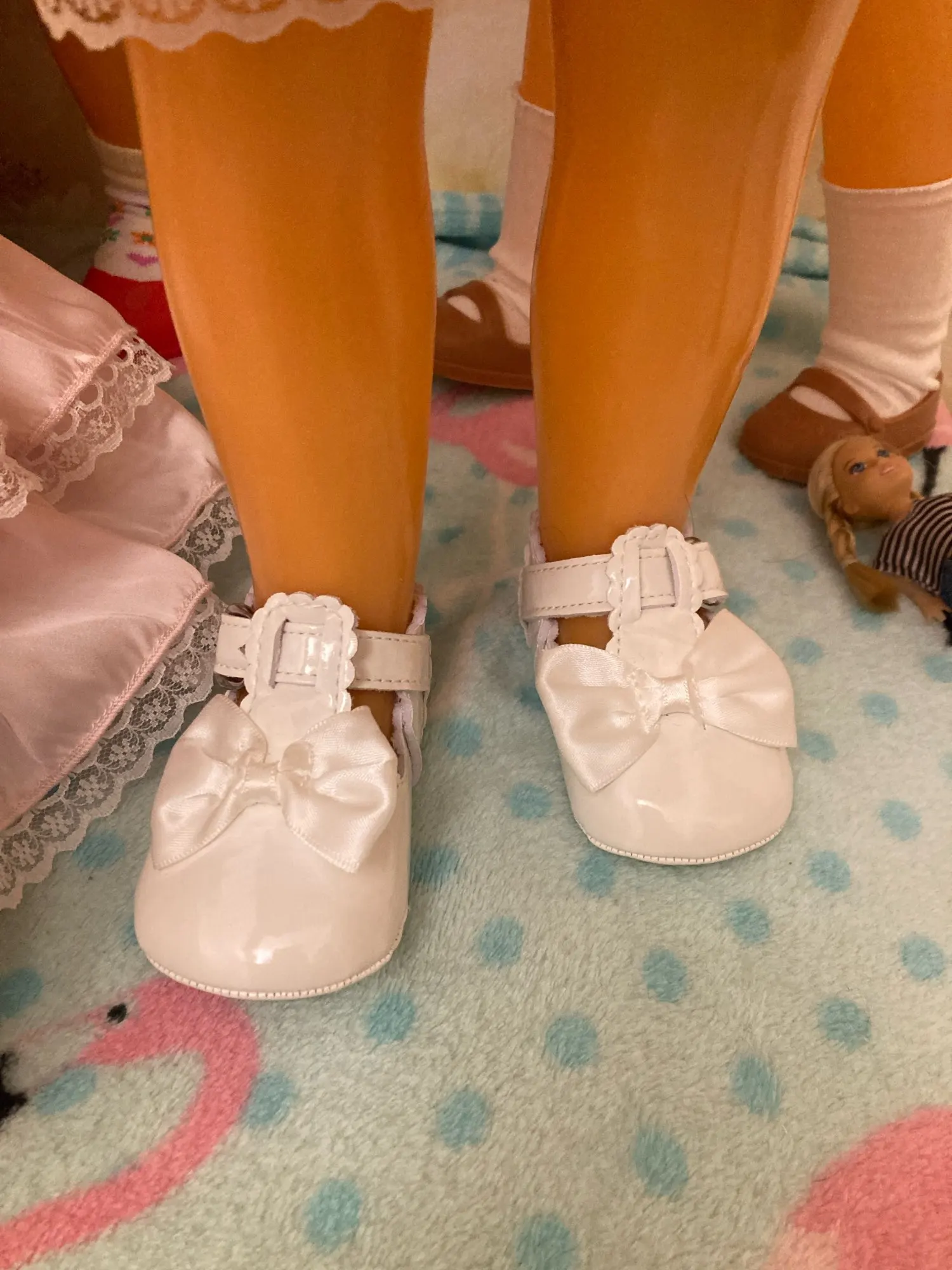 Newborn Baby Shoes Baby Boy Girl Shoes Girl Classic Bowknot Rubber Sole Anti-slip PU Dress Shoes First Walker Toddler Crib Shoes photo review