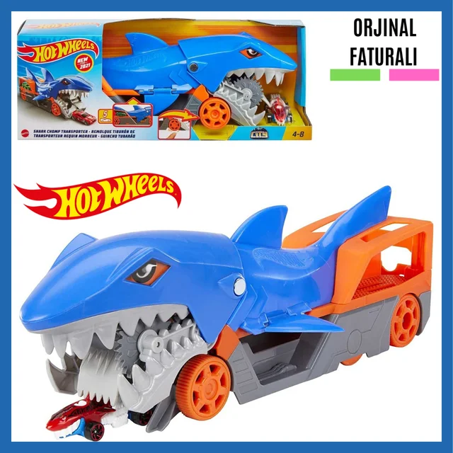 Original Hot Wheels Car Truck Shark Chomp Transporter Diecast 1/64 Car  Storage Carrier Dragon Launch Boys Toys for Children Gift - AliExpress