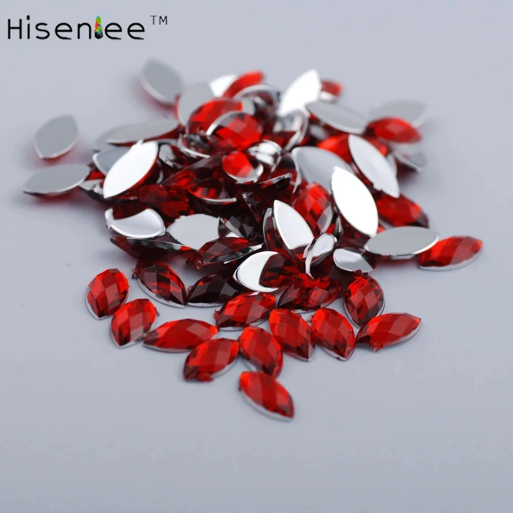 Hisenlee 4x8mm 100pc New Nail Glitter Colorful Horse Eyes Design Stone Crystal Nail Make Up Decoration Wheel Nail Art Slices DIY 6