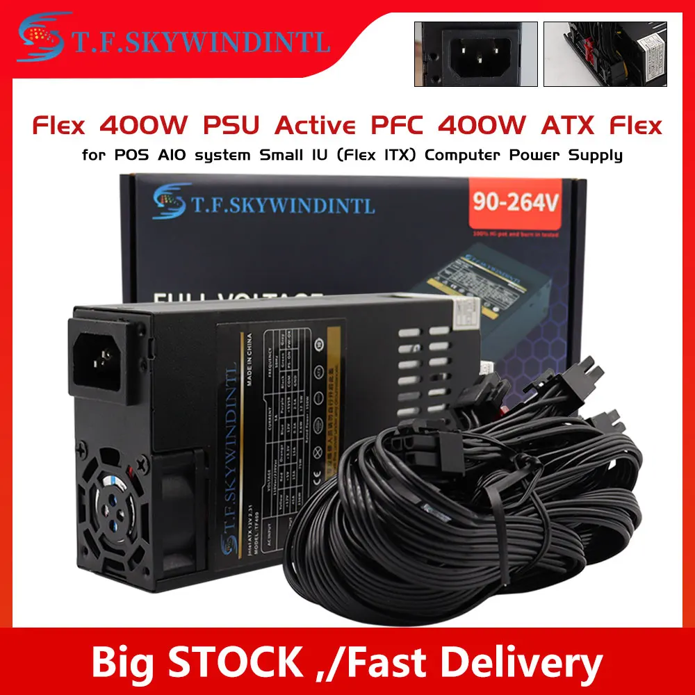 Atx Power Supply Apevia ITX-PFC500W Mini ITX/Flex ATX 1U 500W