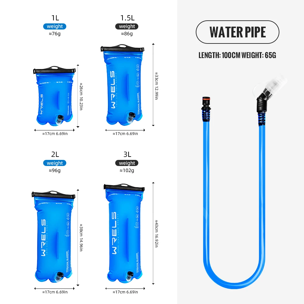 WRELS Sports Water Bladder Hydration Pack Storage Bag BPA Free Portable Food Grade Outdoor Drinking Camping Water Bag 5