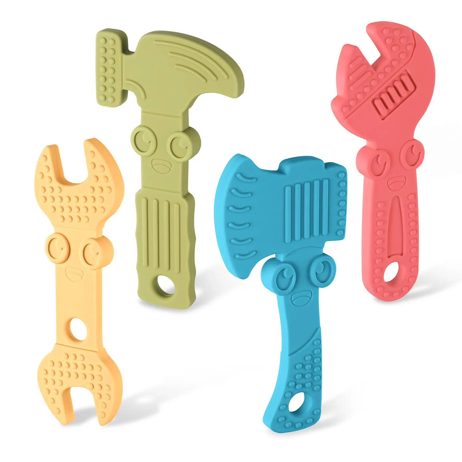 TYRY.HU 4PC Silicone Baby Teethers Wrench Food Grade Chewing Toy Silicone Tiny Rod Children's Goods Nurse Gift Baby Teether Toys