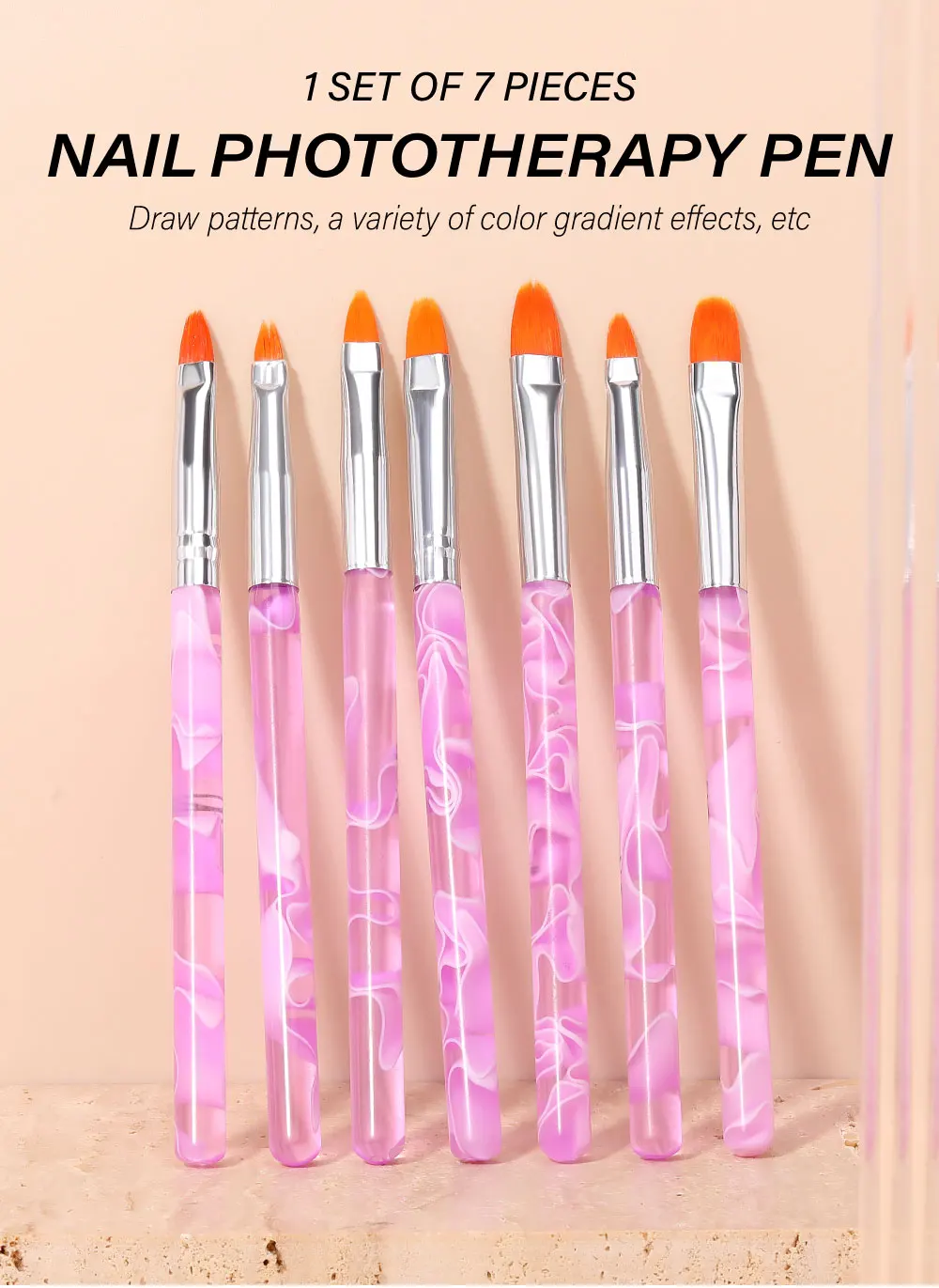 Description Picture 2 of itemLULAA Acrylic Art Crystal Dotting Tools Professional Nail Brushes Set Pen Heads Point Drill Pens DIY Nail Art Tool