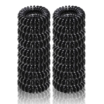 작은 전화선 헤어 로프, 여아용 탄성 헤어 밴드, 포니테일 홀더, 타이 껌, 헤어 액세서리 선물, 3.5cm, 20 개 상품 이미지