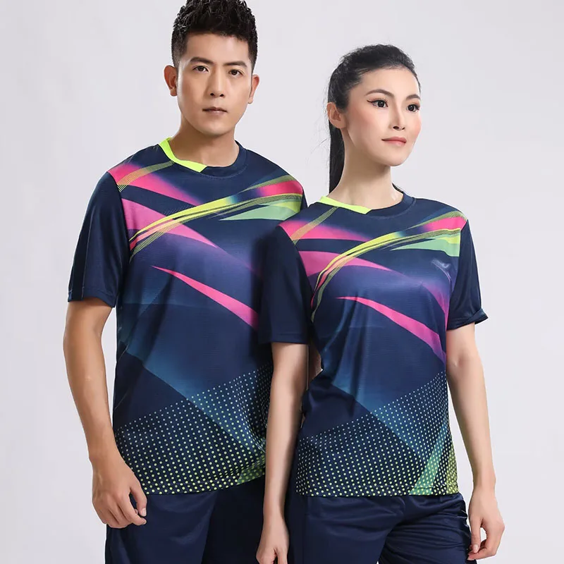 Unisex Sports Tennis T-Shirt For Men Women Couple Uniform Badminton Pingpong Table Tennis Golf Shirt Quick Dry
