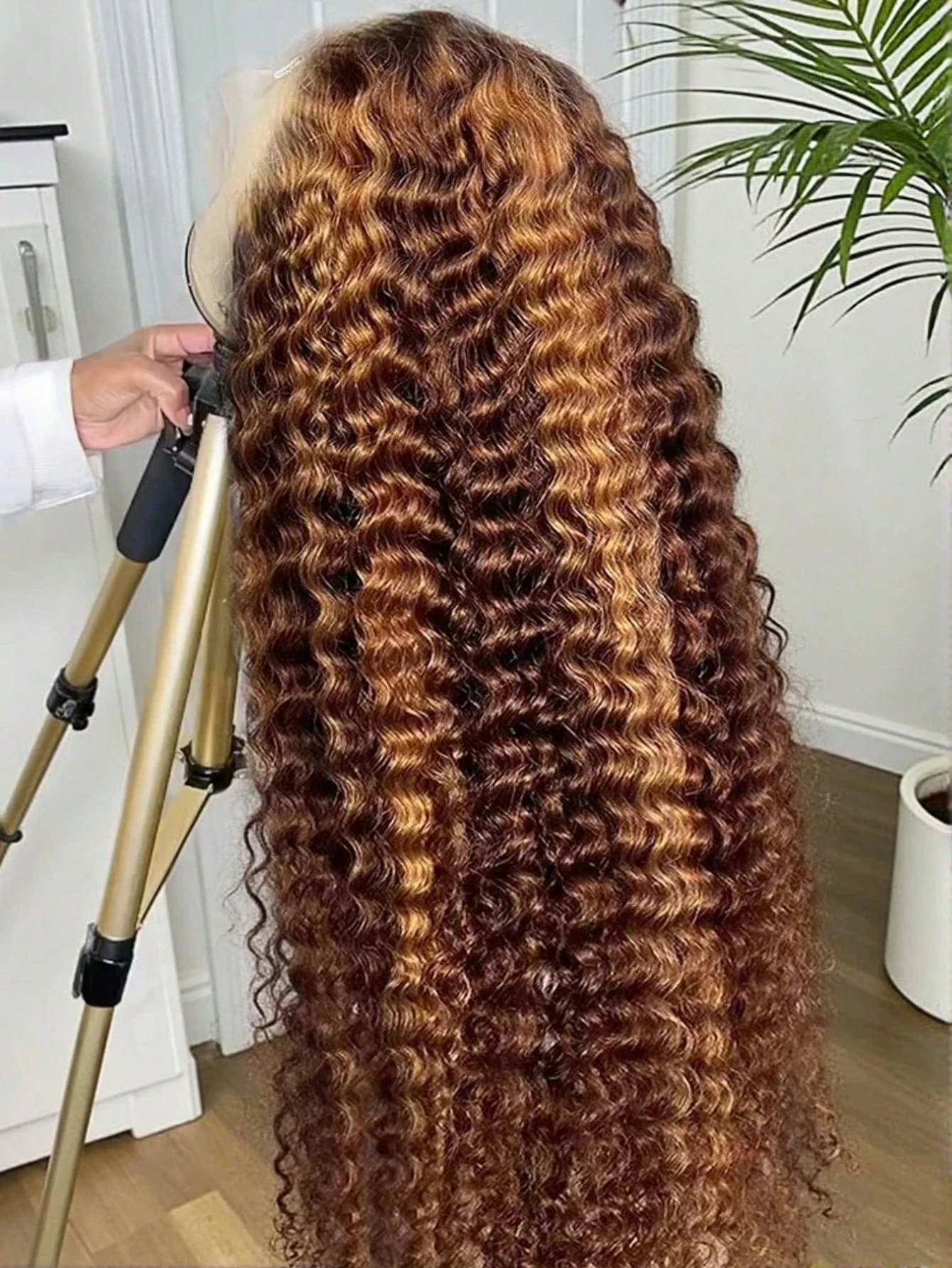 250% Highlight Deep Wave 13x6 Hd Lace Frontal Wig Human Hair Pre Plucked 30 40 Inch Brown Ombre Curly Water Wave human hair wigs 1