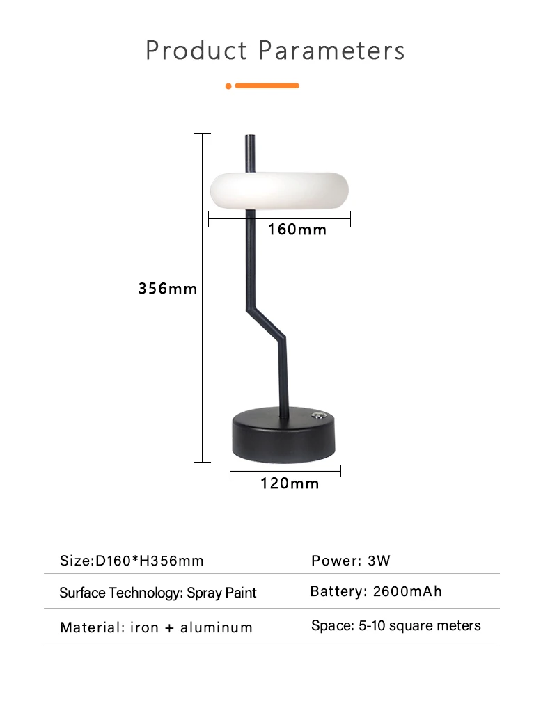 Irregular Turnable Modern Coffee Touch Sensor Table Lamp With Warm Light Beside For Bedroom Living Room Decoration Night Light