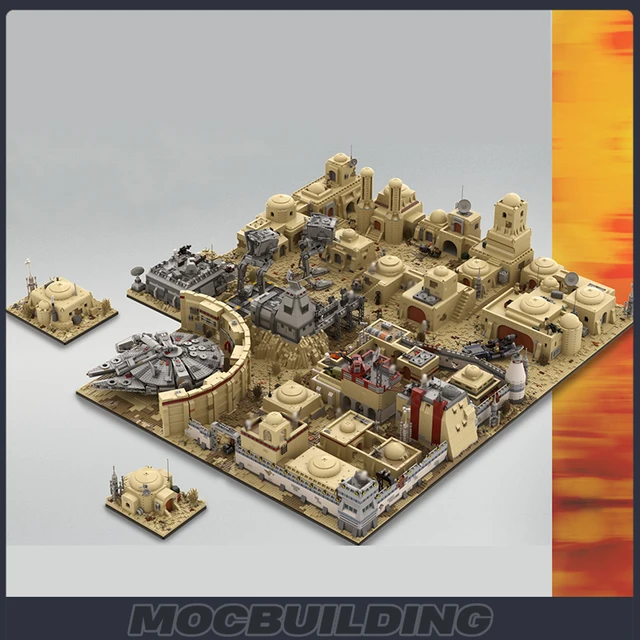 MOC Space Wars Star Movie Tatooine Mos Eisley Spaceport Street View Building Model Large Scale UCS Puzzle Bricks Toys Gifts Ulti 2