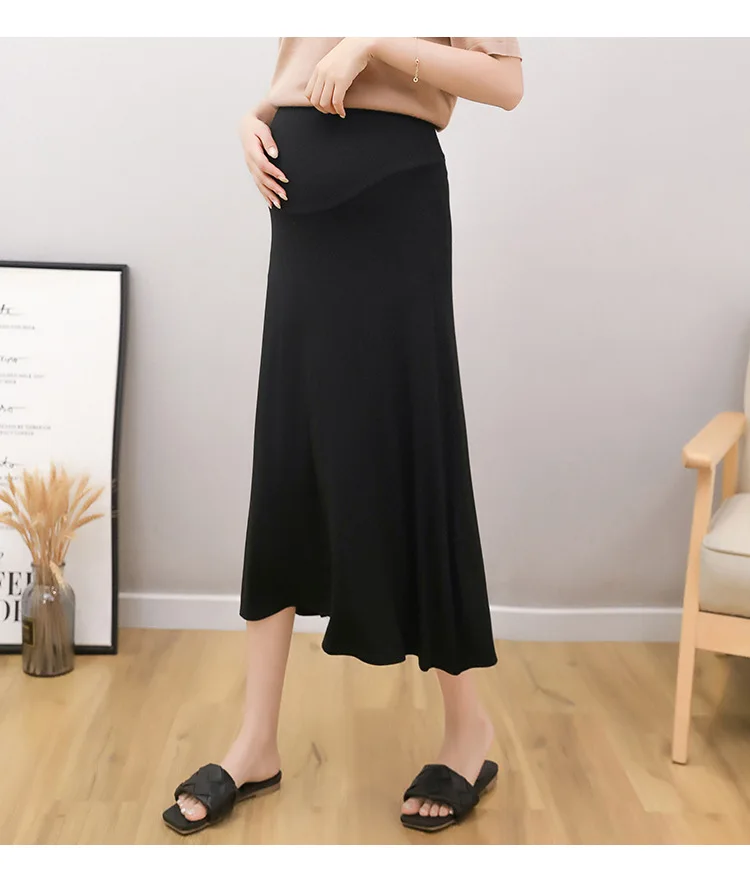 Summer Modal Loose Maternity Skirts Pregnant Women Clothes Abdominal High Waist Casual Pregnancy Package Hip A-line