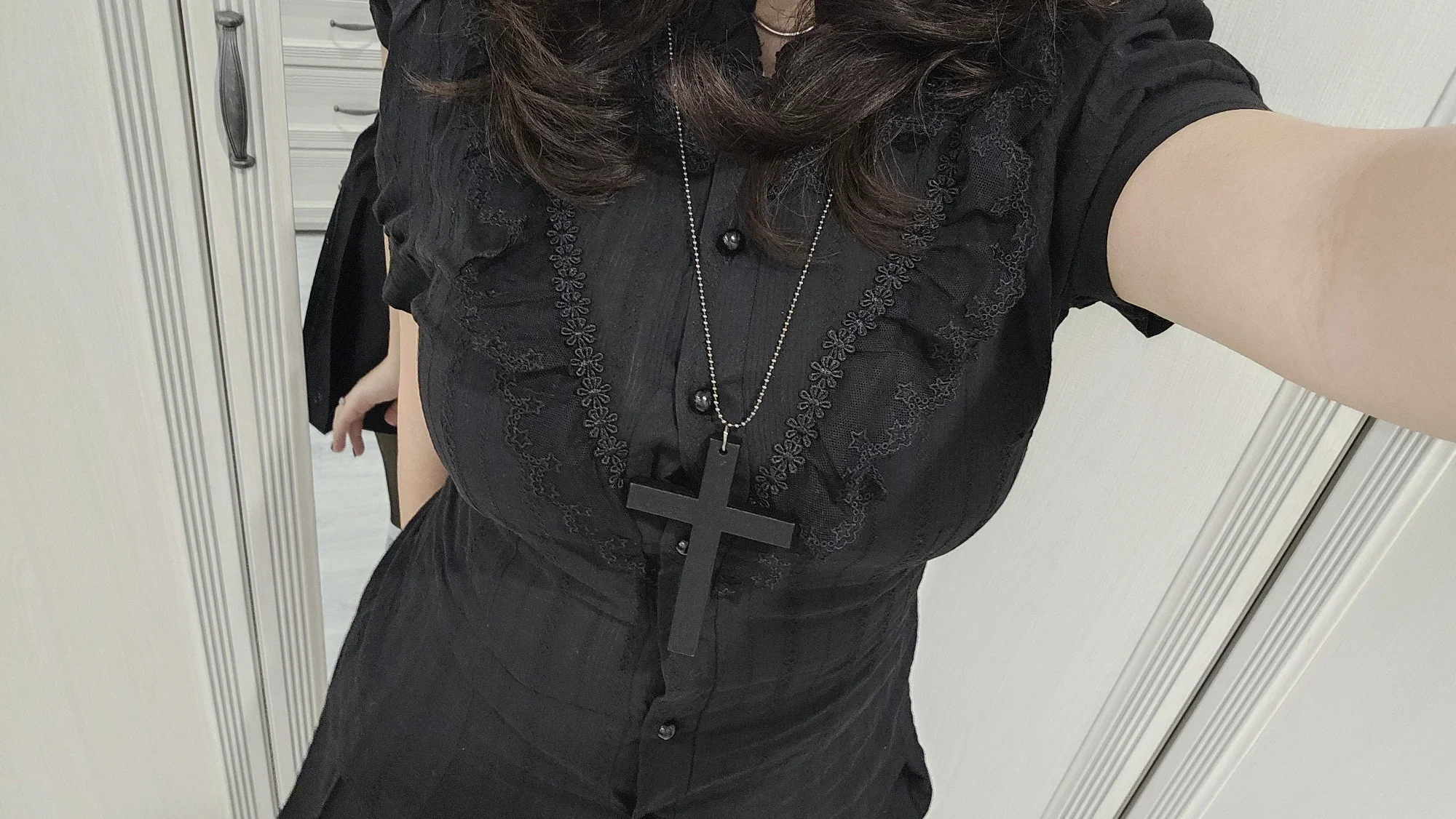 Black Ruffled Blouse - Gothic Aesthetic photo review