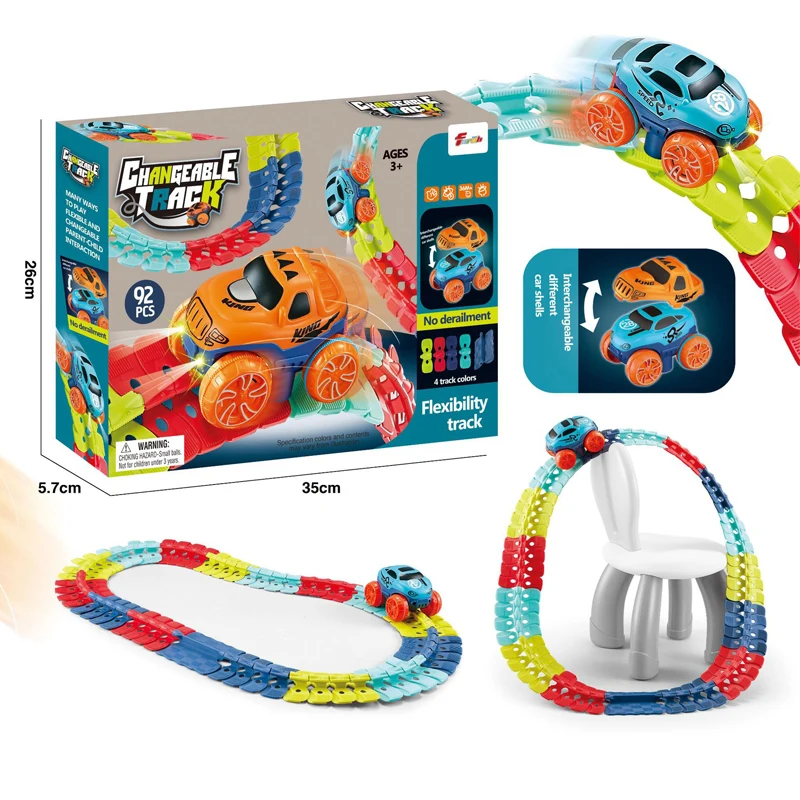 DIY Autorama Track Racing Car Toys Hot Wheels Tracks Drift Rail Car Magical  Glowing Flexible Tomica Toys For Children Boys Gifts