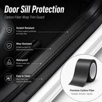 1-20m Carbon Fiber Car 3D Tape Sticker Door Mirror Paste Protector Strip Protection Protective Film Waterproof Adhesive Sedan 2
