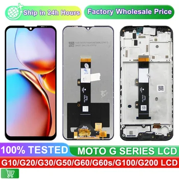Pour Motorola Moto G10 G20 G30 G50 G60 G100 LCD écran tactile numériseur assemblée remplacement G50s G60s G200 écran + cadre