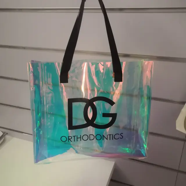 Nagykereskedelem 200Db/Tétel Testreszabott Ins Stílusú Cukorka Színű Átlátszó Pvc Bevásárló Táskák Vállalati Logóval A Boutique Store -Hoz - Image 4