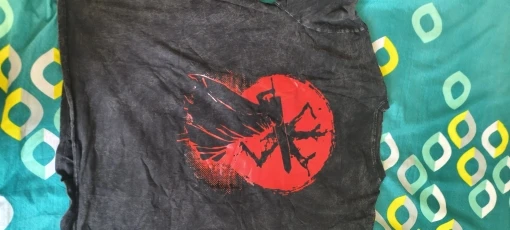 Berserk T-Shirt – Guts Silhouette & Red Moon Design | Cotton Oversized Anime Tee