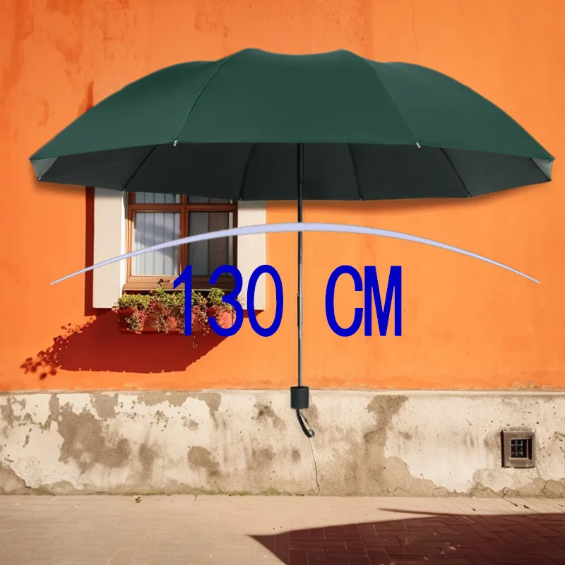 10Ribs Woman Folding Rain Umbrella Sunny Protection Umbrella Business Car Travel Family Rainy Umbrellas Men Rain 130CM