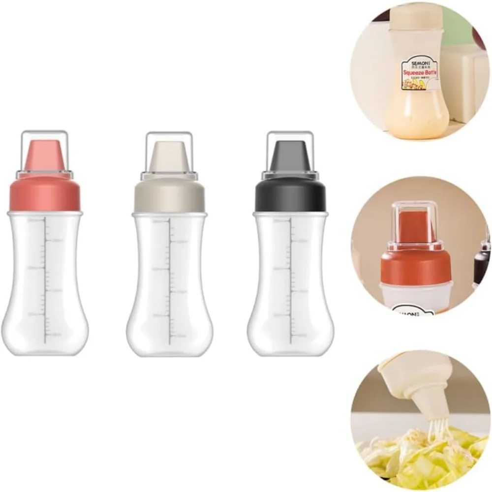 350-milliliter salad dressing bottle with a 5-hole nozzle for squeezing sauce, convenient for use in the kitchen