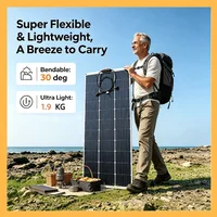 Panneau solaire flexible ultra-fin de 125 W, panneau photovoltaïque en silicium monocristallin pliable, installation étanche sur les toits de camping-cars et de yachts. 5