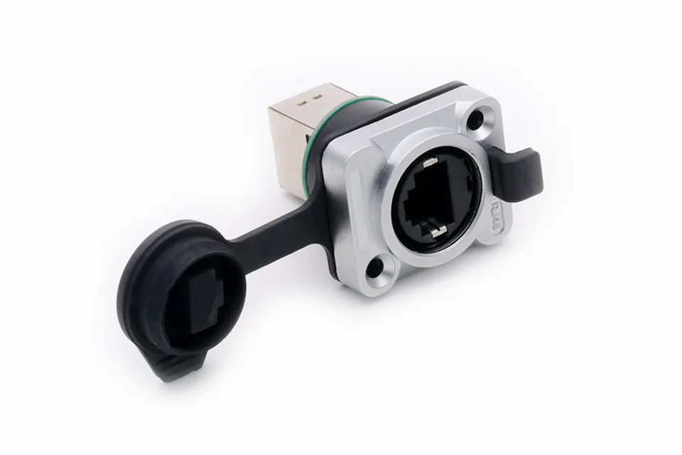 Description Picture 5 of item1pc D Type RJ45 Network 8P8C Female Panel Mount PCB Socket RJ45 CAT5/5E/6 Ethernet Extension Adapter Industrial RJ45 Connector