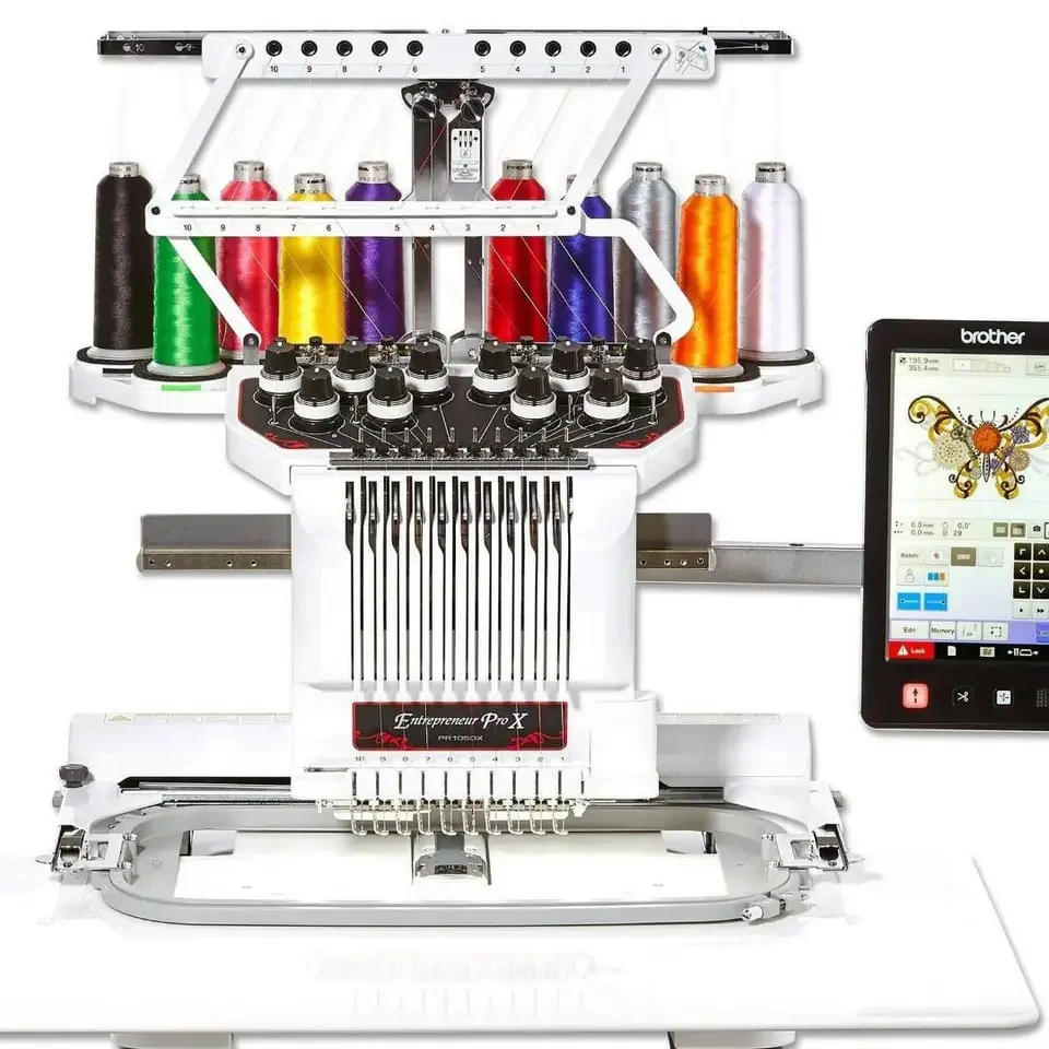 HOT FOR Original Entrepreneur Pro X PR1050X 10 needles Embroidery Machine & Hat Hoops kits