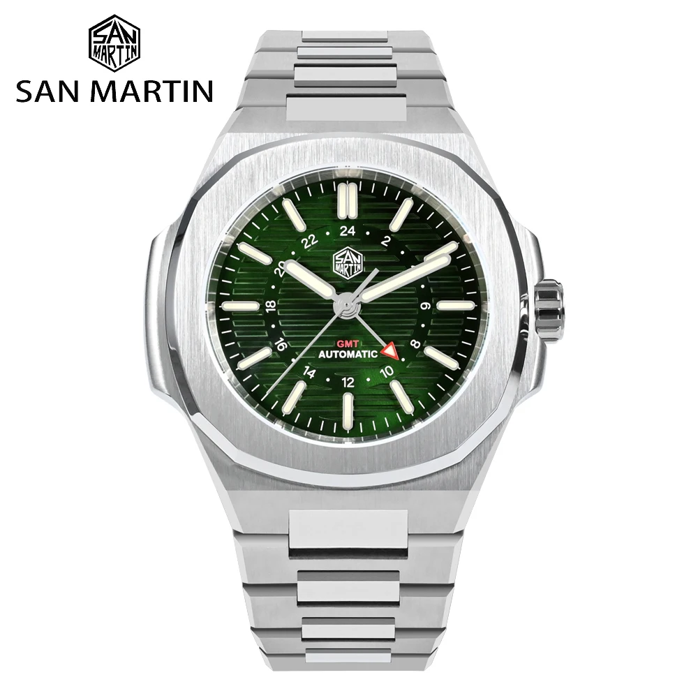 San Martin New 43mm Designer Luxury Men's Sports Watch Brand GMT Automatic Mechanical Watches 10Bar Waterproof Sapphire Luminous