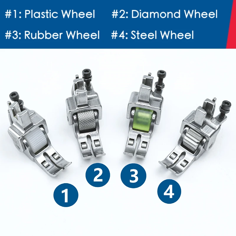 Idovy Piedino A Rulli Metallici 7mm Per Macchina Da Cucire - Pressapiede Universale Snap-On Per Pelle, Jeans, Tessuti Difficili - Compatibile Singer, Brother, Juki, Alfa