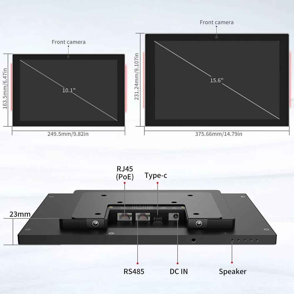 Wall Mount 10.1 Inch Meeting Room Tablet PoE Android Scheduling Panel with LED Lights Touch Screen Conference Panel
